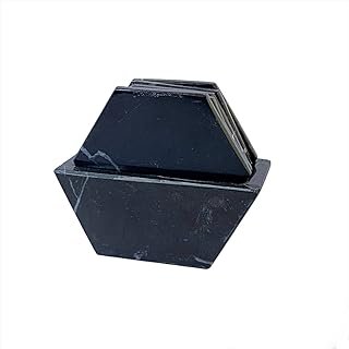 Juego de 6 portavasos hexagonales de mármol natural personalizables