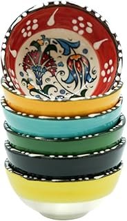 Cuencos pequeños de Talavera hechos a mano multicolor set de 6