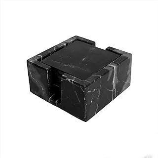 Juego de 6 portavasos cuadrados de mármol natural personalizados