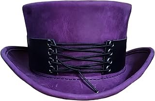Sombrero artesanal de piel premium color morado