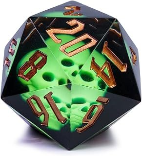 Dado D20 gigante hecho a mano con calavera ideal para D&D y juegos de rol