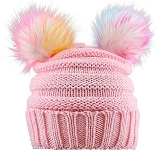 Gorro infantil de invierno tejido a mano para niños de 7 a 12 años