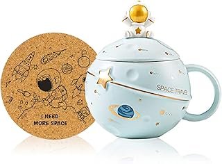 Taza artesanal de astronauta azul regalo creativo y decorativo