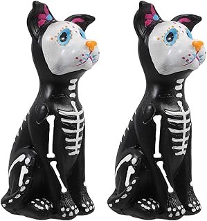 Figura de Perro Esqueleto Decoración Día de Muertos Estilo Gótico