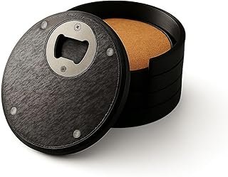 Portavasos artesanales con corcho natural y abridor ecológico hecho a mano