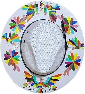Sombrero de lona artesanal pintado a mano estilo indiana colorido