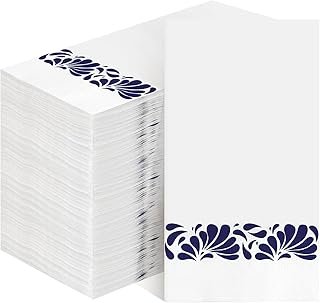 Servilletas de fiesta Talavera azul y blanco estilo mexicano