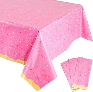 Manteles de Fiesta Rosas con Donas Decorativos Desechables