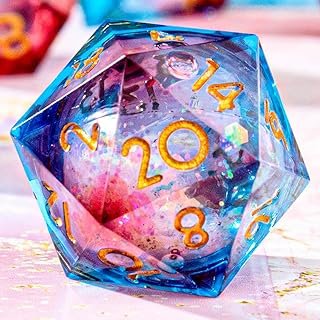 Dado D20 líquido hecho a mano resina premium para D&D y juegos de rol