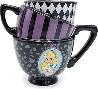 Taza artesanal Alicia con gato Cheshire diseño 3D