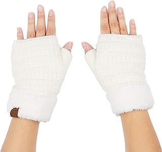 Guantes sin dedos con forro suave tejido artesanal