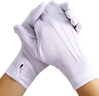 Guantes blancos artesanales elegantes para eventos formales