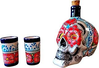 Decantador Talavera calavera Catrina pintado a mano artesanal