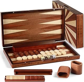Backgammon de madera hecho a mano juego clásico premium