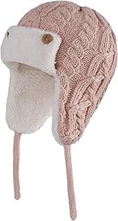 Gorro infantil tejido a mano con forro suave y orejeras