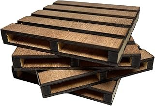 Set de 6 portavasos de madera estilo tarima hechos a mano