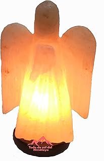 Lámpara de sal del Himalaya en forma de ángel decorativa