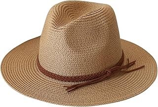 Sombrero fedora de paja artesanal ala ancha protección solar