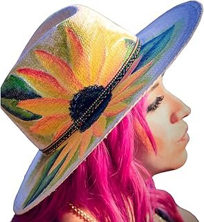 Sombrero artesanal pintado a mano diseño girasol