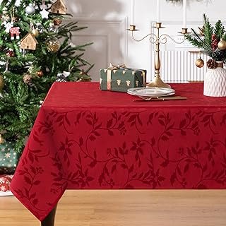 Mantel Navideño Rectangular Jacquard Elegante Artesanal