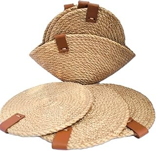 Portavasos de yute artesanales con soporte resistente al calor hechos a mano