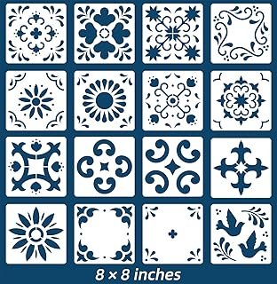 Plantillas reutilizables Talavera mexicanas para decoración DIY