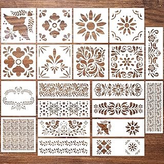 Plantillas florales Talavera mexicanas para decoración artesanal