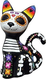 Gato Catrina Artesanal de Cerámica Pintada a Mano Decoración Mexicana