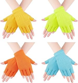 Guantes sin dedos tejidos a mano para niños invierno