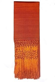Rebozo Artesanal Artisela Naranja Hecho a Mano