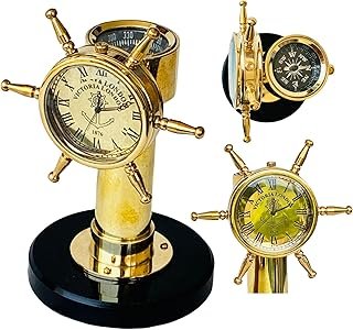 Brújula reloj decorativa artesanal de latón