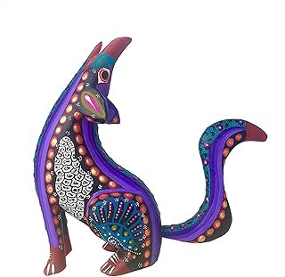 Alebrije Coyote Aullando Artesanal Tallado en Madera