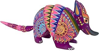 Alebrije Armadillo Púrpura Artesanal Tallado a Mano