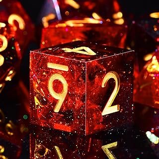 Dados DND rojos hechos a mano set artesanal premium