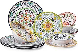 Vajilla Talavera de melamina 12 piezas resistente ideal camping