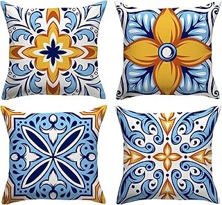 Fundas de almohada Talavera mexicanas estilo artesanal