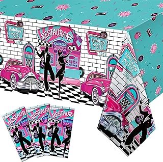 Set de 3 Manteles Retro Años 50 Artesanales para Fiestas y Eventos