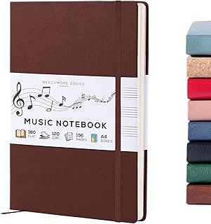 Cuaderno de partituras artesanal A4 papel grueso para músicos