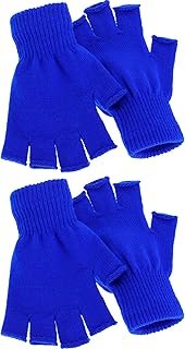 Guantes sin dedos unisex tejidos a mano elásticos invierno