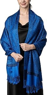 Chal pashmina artesanal jacquard vintage bicolor