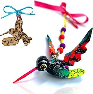 Alebrije Colibrí Negro de Oaxaca Tallado y Pintado a Mano