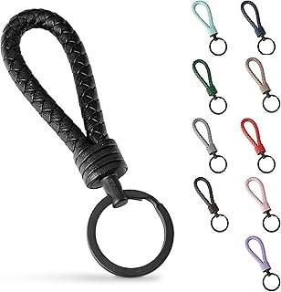 Llavero artesanal de piel con acero inoxidable elegante