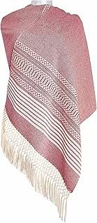 Rebozo Artesanal Xadani Lula Telar de Pedal Rojo Greca