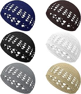 Set de gorros kufi tejidos a mano elásticos y cómodos