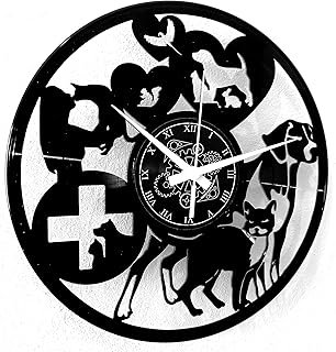 Reloj de pared artesanal de vinilo diseño creativo