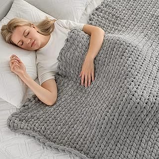 Manta bohemia artesanal de chenilla tejida a mano