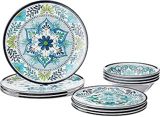 Vajilla Talavera de melamina multicolor servicio para 4