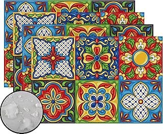 Manteles individuales Talavera mexicanos para mesa artesanal