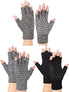 Guantes sin dedos tejidos a mano para invierno antideslizantes