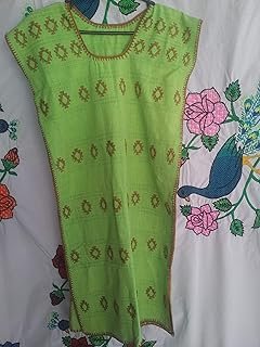 Huipil Verde con Calados en Telar de Cintura Talla Chica